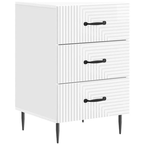 Armadio da Notte con cassetto Bianco Lucido 43 x 41 x 66,5 cm - Foto 1