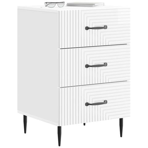 Armadio da Notte con cassetto Bianco Lucido 43 x 41 x 66,5 cm - Foto 2