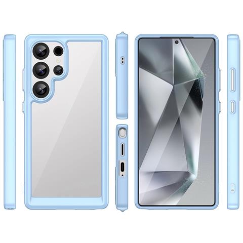 Custodia In Silicone ""outer Space"" Con Bordo In Gel Per Samsung Galaxy S25 Ultra - Blu - Foto 2