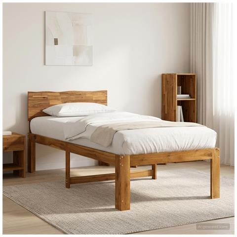 Letto Singolo con Testiera ROSTOCK Naturale 100 x 200 cm - Foto 2