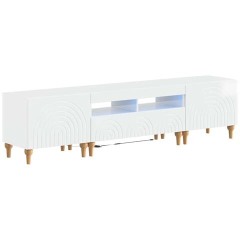 Mobile TV LED a 3 pezzi Bianco Lucido Legno ingegnerizzato - Foto 1