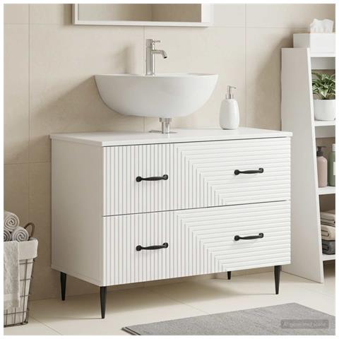 Armadio per Lavabo da Bagno HAARLEM Bianco Lucido - Foto 2