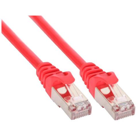 cavo patch per rete dati lan cat. 5e, 2x rj45, schermatura futp, colore rosso, 3m - Foto 1