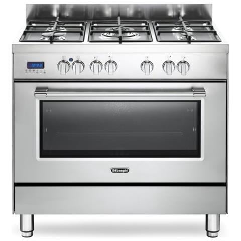 DE LONGHI Cucina Elettrica PRO 96 MX IN 5 Fuochi a Gas Forno Elettrico Multifunzione Ventilato Classe A Dimensioni 90 x 60 cm Colore Inox Serie Professional DE LONGHI Cucina Elettrica PRO 96 MX IN 5 Fuochi a Gas Forno Elettrico Multifunzione Ventilato Classe A Dimensioni 90 x 60 cm Colore Inox Serie Professional