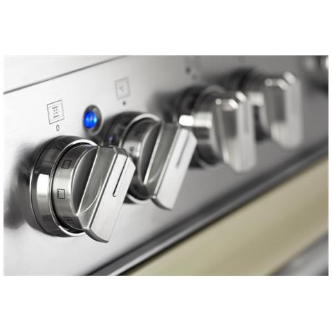 DE LONGHI Cucina Elettrica PRO 96 MX IN 5 Fuochi a Gas Forno Elettrico Multifunzione Ventilato Classe A Dimensioni 90 x 60 cm Colore Inox Serie Professional RK11702
