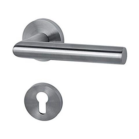 Maniglia In Acciaio Inox Alpertec Modello Moskau-ii, Con Rosetta, Diversi Modelli, Per Porta D'ingresso, Mobile Da Entrambi I Lati, 37-42 Mm - Foto 2