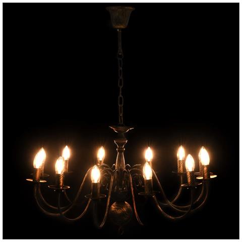 Candelabro Stile Anticato Nero 12 Lampadine E14 - Foto 2