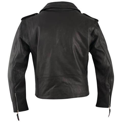 Giacca Pelle Chiodo Giubbino Classico Moto Chopper Custom Uomo Nero L - Foto 4