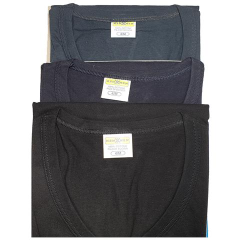INTIMO - 3 T-shirt Uomo Filo Di Scozia Bianca - Nera - Grigio - Collo A V -  Tg 7 - Xxl - ePRICE