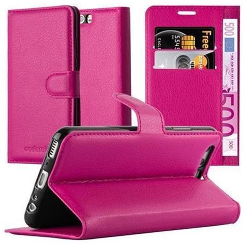 Custodia Compatibile Con Huawei P10 Plus In Rosa Vivo - Coperchio Protettiva Con Chiusura Magnetica, Funzione Stand E Tasca Per Le Carte - Foto 1