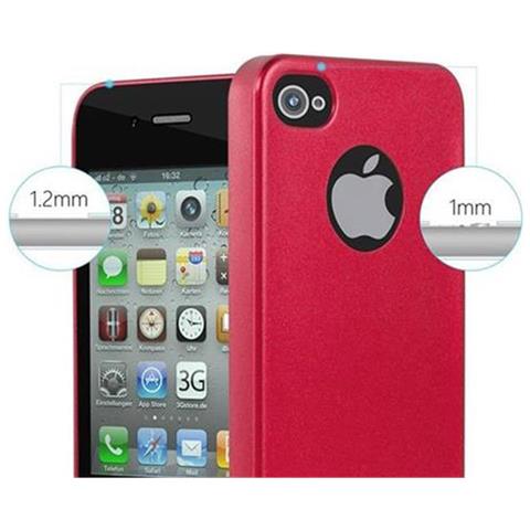 Custodia Compatibile Con Apple Iphone 4 / Iphone 4s In Rosso Metallico - Coperchio Protettivo In Silicone Tpu Flessibile - Foto 9