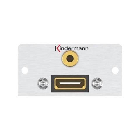 Kindermann Konnect 50 Alu - Modulares Faceplate-snap-in - Mini-phone Stereo 3,5 Mm, Hdmi - Foto 1