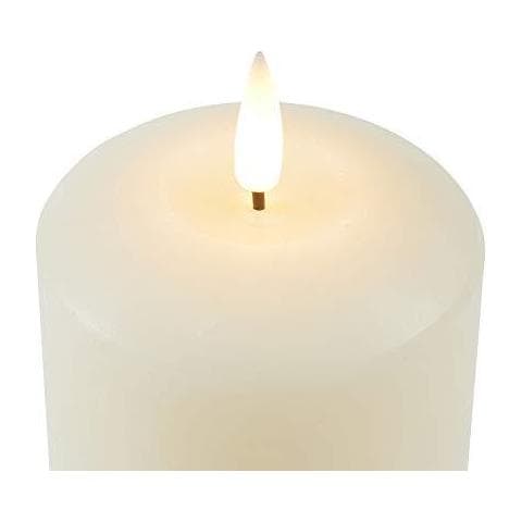 Grande Truglow Candela Della Colonna Della Batteria Led Senza Fiamma Con Il Temporizzatore 15 Centimetri Vero Avorio Cera - Foto 4