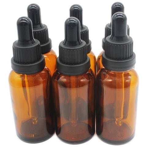 30ml Ambra Contagocce Bottiglie Di Vetro Vuote Contagocce Con Vetro Pipetta Contagocce Piccolo Campione Bottiglie Di Vetro Per Lolio Essenziale Del Diffusore Massaggi Bellezza Olio Mix - 6 Pezzi - Foto 1