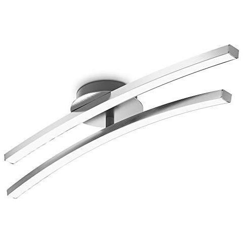 Led Luce Di Soffitto 12w 960lm Bianco Caldo Luce 3000k Piccoli Sistemi Di Led Inclusi 1 Bar Regolabile 21in Lungo Moderno Fissaggio A Soffitto Per Camere Da Letto Finitura In Alluminio Spazzolato 230v Ip20 - Foto 1