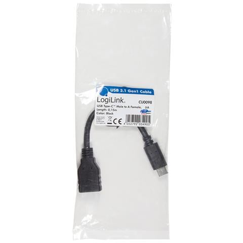 Cavo Adattatore Usb 3.1 Connettore "C" Maschio "A" Femmina Cm 15 - Foto 2