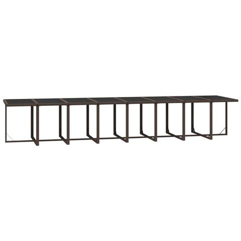 Set Da Pranzo Per Giardino 21pz Con Cuscini In Polyrattan Beige - Foto 10