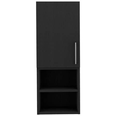 Mobiletto Da Bagno A Parete Madrid, Con Ripiani, 80,2 Cm A X 30 Cm L X 25 Cm P, Nero - Foto 1