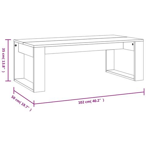 Tavolino Da Salotto Bianco 102x50x35 Cm In Legno Multistrato - Foto 11