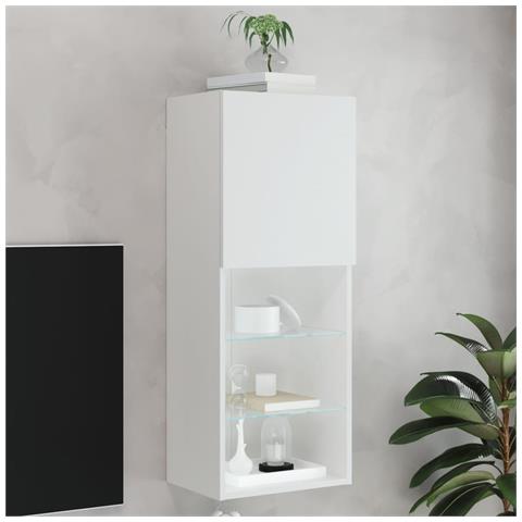 Mobile TV con Luci LED Bianco 40,5x30x102 cm - Foto 1