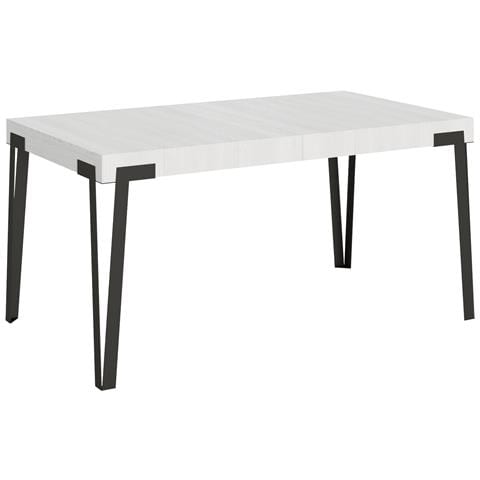 Tavolo Allungabile 90x160/264 Cm Rio Telaio Antracite - Bianco Frassino - Foto 4