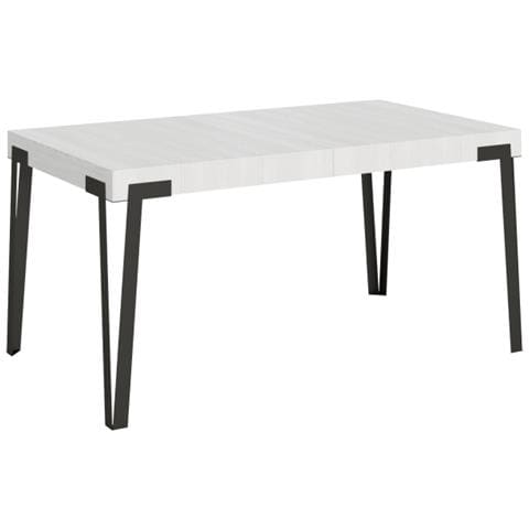 Tavolo Allungabile 90x160/264 Cm Rio Telaio Antracite - Bianco Frassino - Foto 1