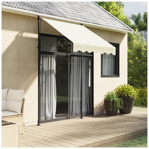 Tenda Da Sole Retrattile Crema 150x150 Cm In Tessuto E Acciaio - Foto 1