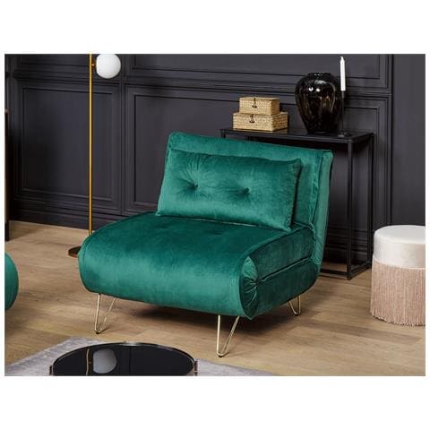 Divano Letto Singolo Vestfold Velluto Verde Scuro - Foto 6