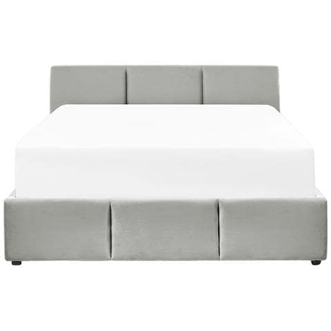 Letto Contenitore Velluto Bousse 160 X 200 Cm Grigio Chiaro - Foto 2