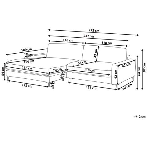 Divano Angolare 3 Posti Maloy Ciniglia Bianco Sporco Lato Destro - Foto 15