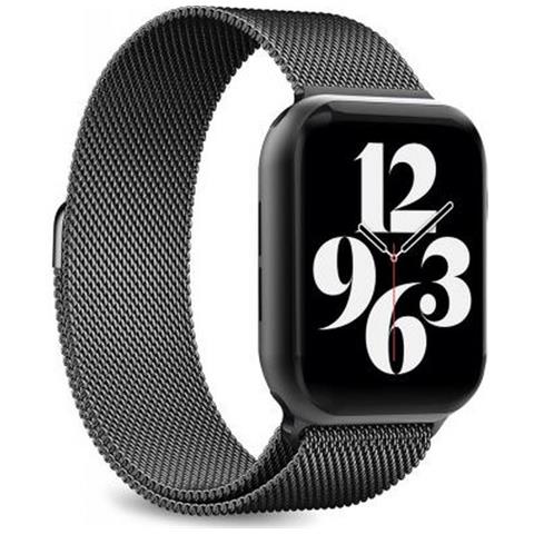 Cinturino Per Apple Watch 38-41mm Milanese Acciaio, Nero - Foto 1