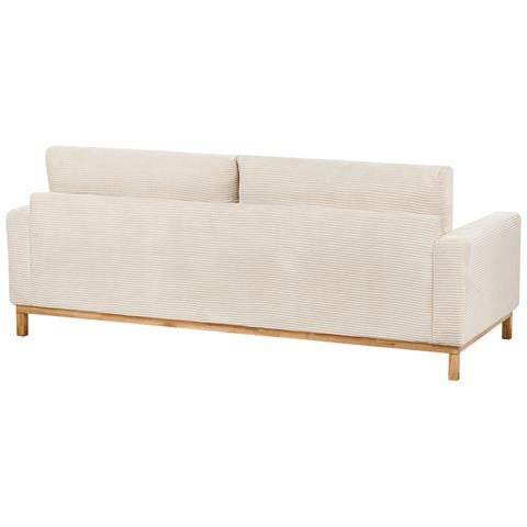 Divano 3 Posti Siggard Velluto A Coste Beige Chiaro - Foto 2