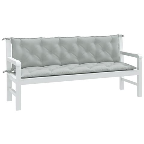 Cuscini Panca Giardino 2pz Grigio Chiaro Mélange 180x50x7 Cm - Foto 1