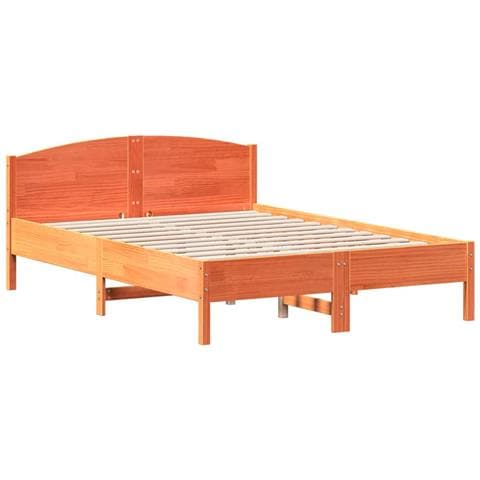 Letto Senza Materasso Marrone Cera 120x200 Cm In Legno Di Pino - Foto 2