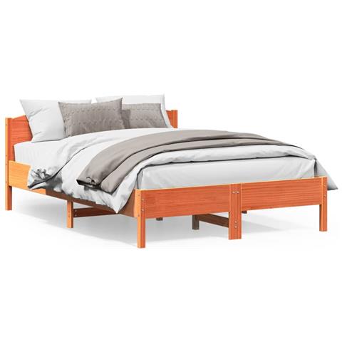 Letto Senza Materasso Marrone Cera 120x200 Cm In Legno Di Pino - Foto 1