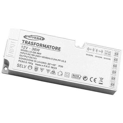 Alimentatore Slim Trasformatore Da 230v A 12v 36 W Per Striscia Led Sensori Luci - Foto 1
