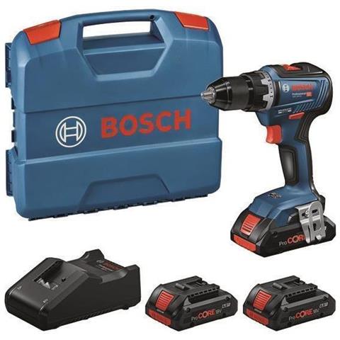 Akku-bohrschrauber Gsr 18v-55 Professional 18volt Blau /schwarz 3x Li-ion Akku (0615a5002p) - Foto 1