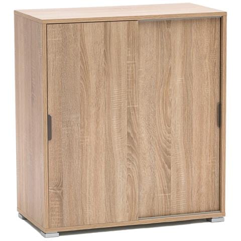 Mobiletto Da Interno In Legno Nobilitato Bilaminato Con Ante Scorrevoli 3 Ripiani Linea Classic - Burlywood - Foto 1