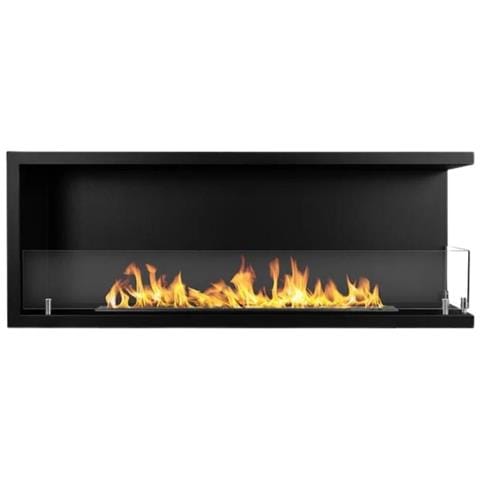 Camino A Bioetanolo Da Parete Biocamino Da Incasso 1,25 Lt Riscaldamento 30 M2, In Acciaio Con Vetro Temperato - 120 Cm Nero - Foto 1