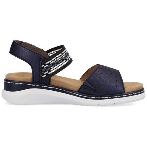 Blue Casual Open Sandals Sandali Pelle Scarpe Donna Blu Eu 38, V9253-14 - Foto 3