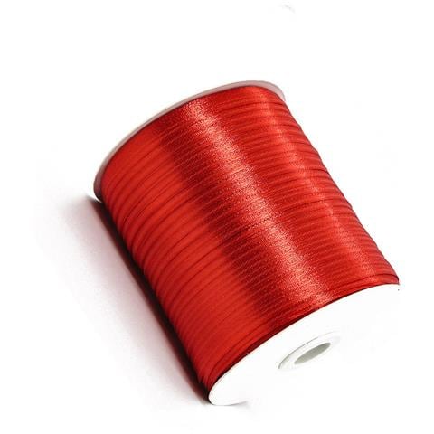 Nastro Di Raso Rosso - Confezione Regalo Festiva E Nastro Per Artigianato  4xl - Foto 2