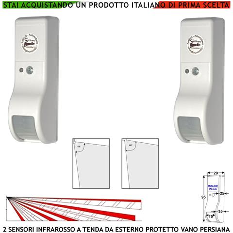 Infrarosso 2 Pezzi Rilevatore Movimento Dual Pir A Tenda Esterno Finestra Vano Persiana Rileva Estraneo Invia Allarme - Foto 1