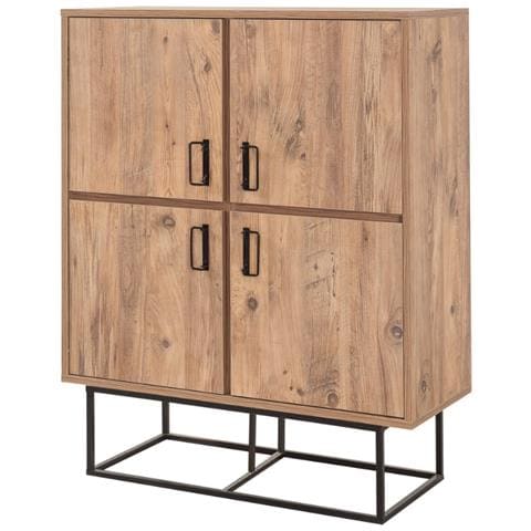 Bresov Credenza Industriale In Legno E Metallo - 4 Porte - 8 Compartimenti Di Stoccaggio - Foto 7