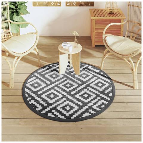 Tappeto Da Esterni Arakil Bianco E Nero 120 Cm In Pp - Foto 3