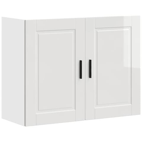 Pensile Da Cucina Porto Bianco Lucido In Legno Multistrato - Foto 2