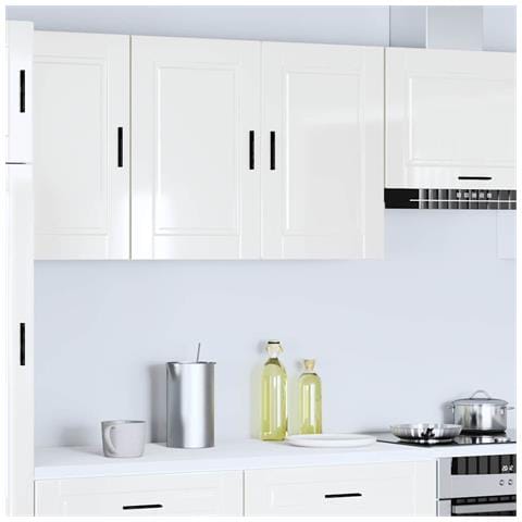 Pensile Da Cucina Porto Bianco Lucido In Legno Multistrato - Foto 3