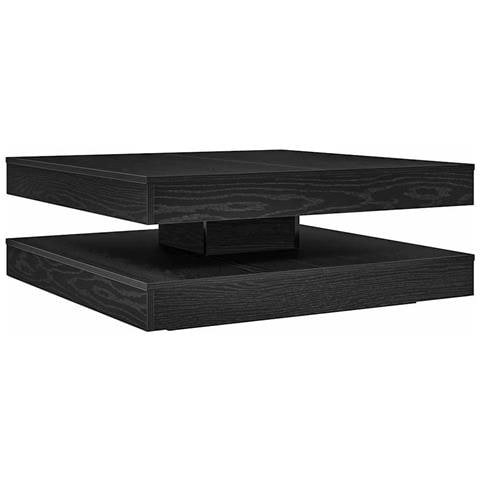 Tavolino Da Caffè Girevole A 360 Gradi Nero 90x90x34,5 Cm - Foto 2