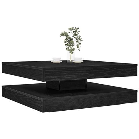 Tavolino Da Caffè Girevole A 360 Gradi Nero 90x90x34,5 Cm - Foto 1