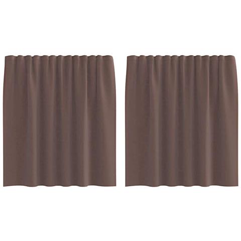 Tende In Voile Con Tasche Per Aste 2 Pz Marrone - Foto 1