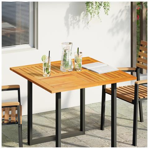 Piano Per Tavolo 90x90x2,2 Cm Quadrato Legno Massello Di Faggio - Foto 1